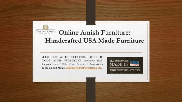 Online Amish Furniture: Handcrafted USA Made Furniture