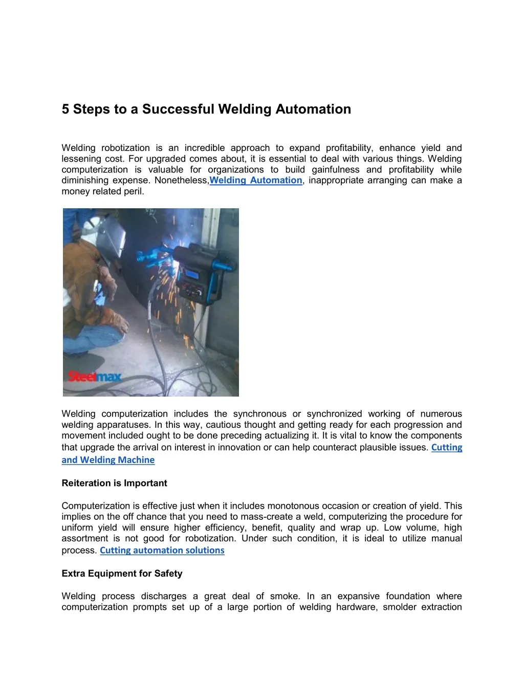5 steps to a successful welding automation