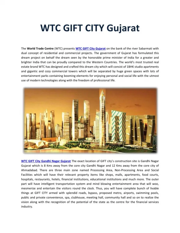WTC GIFT City Gujarat