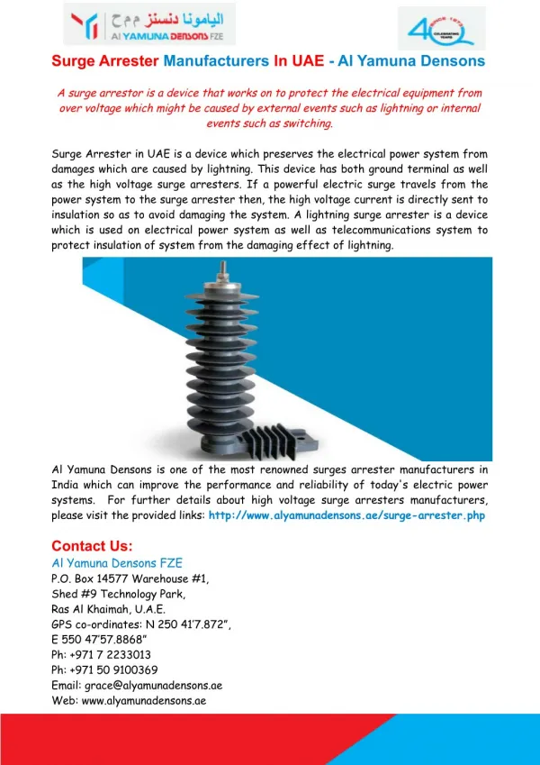 Protect your Electrical Equipment with Surge Arresters