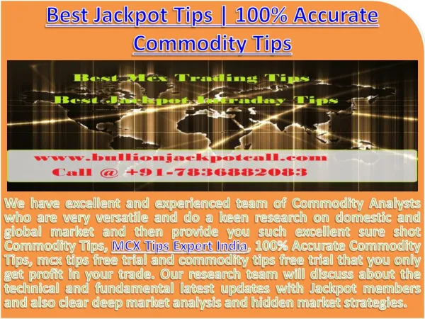 MCX Tips Expert India | Commodity Trading Tips with 100% Accuracy