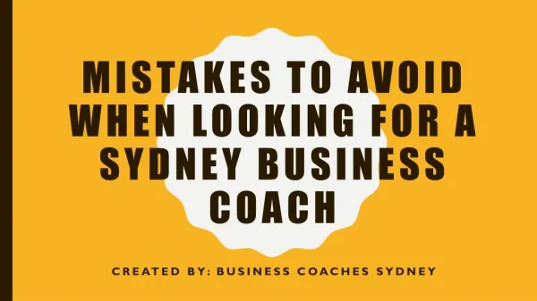 Mistakes To Avoid When Looking For A Sydney Business Coach