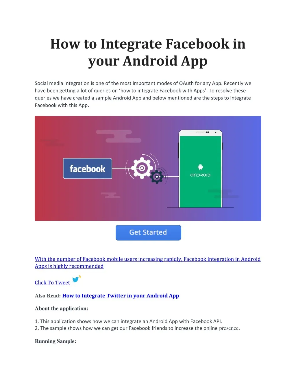 how to integrate facebook in your android app