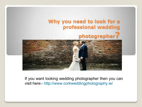 Why you need to look for a professional wedding photographer?