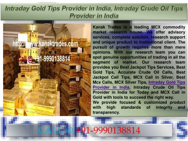 Intraday Gold Tips Provider in India, Intraday Crude Oil Tips Provider in India