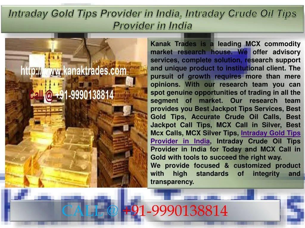intraday gold tips provider in india intraday