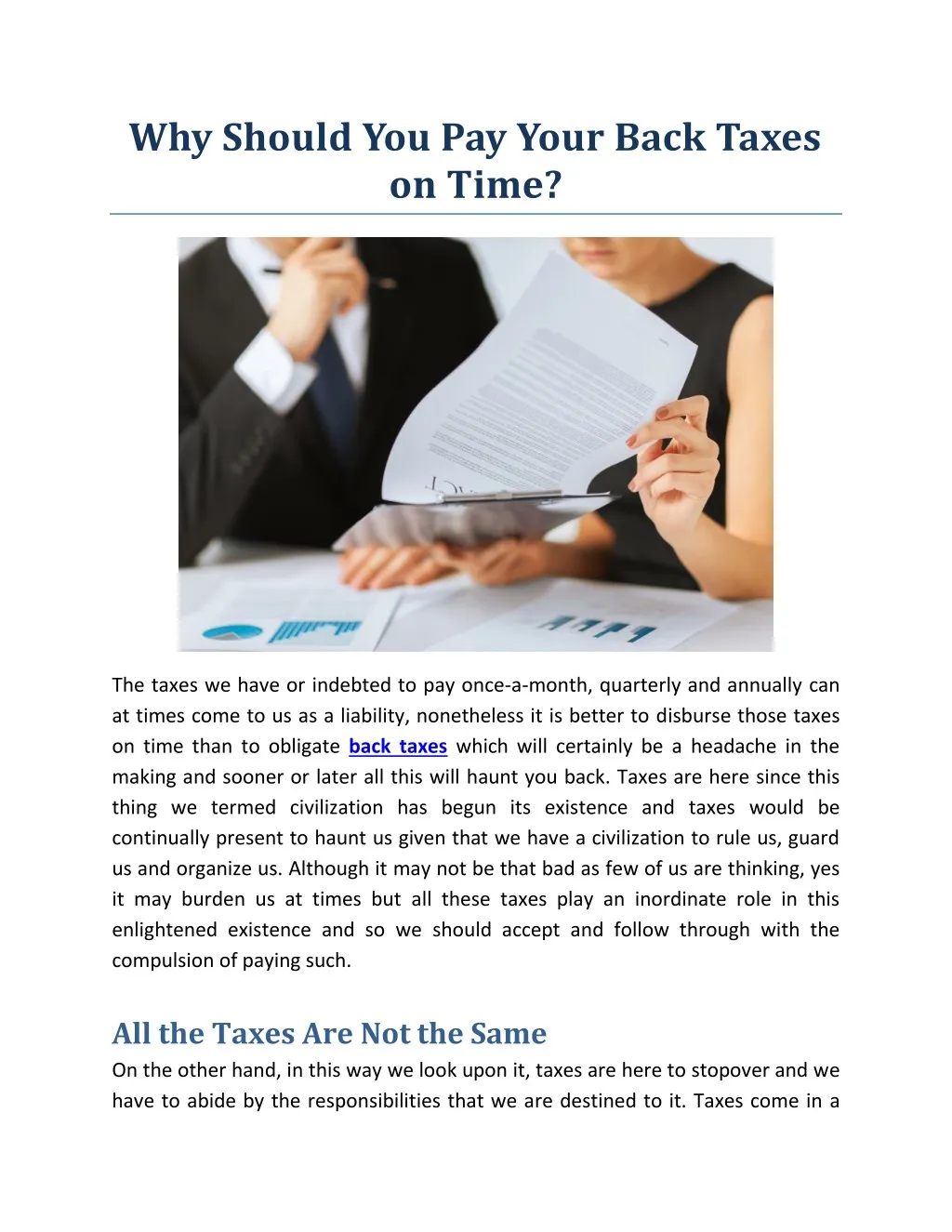 why should you pay your back taxes on time