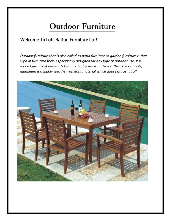 Outdoor Furniture - lotsrattan