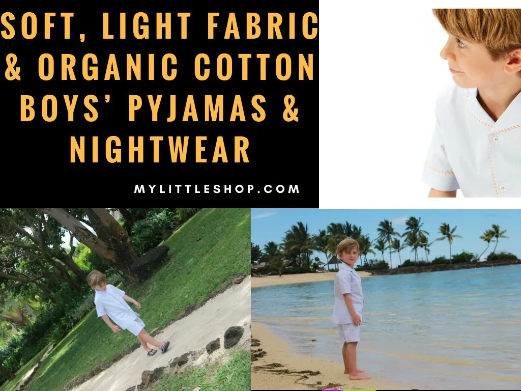soft light fabric organic cotton boys pyjamas