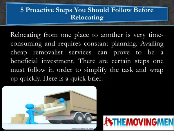5 Proactive Steps You Should Follow Before Relocating