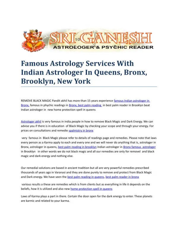 Famous Astrology Services With Indian Astrologer In Queens, Bronx, Brooklyn, New York