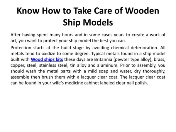 Wood ships kits