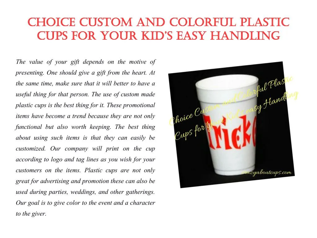 choice custom and colorful plastic cups for your kid s easy handling