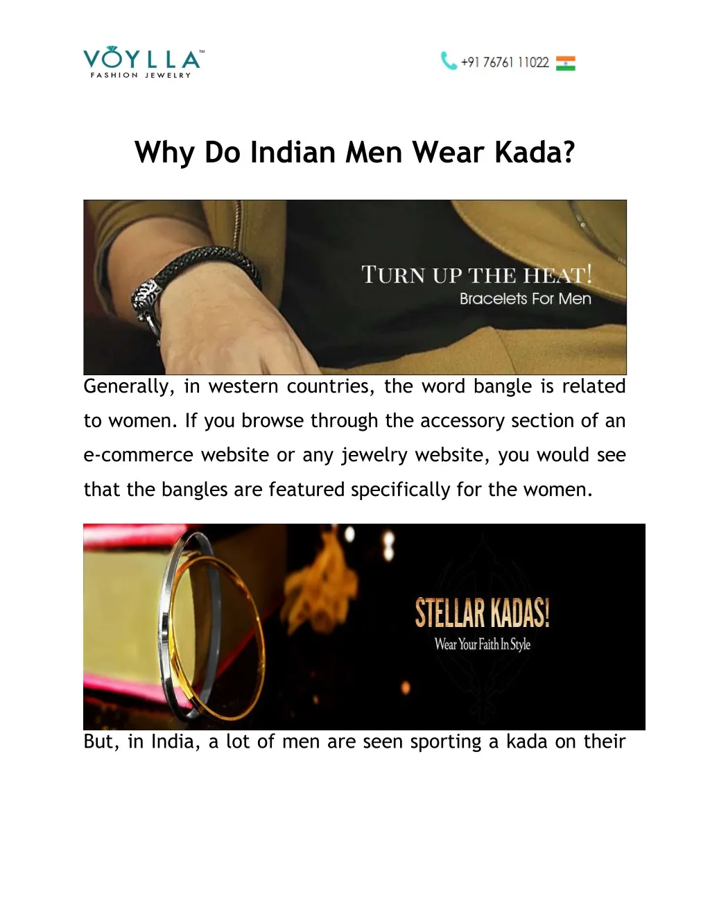 why do indian men wear kada