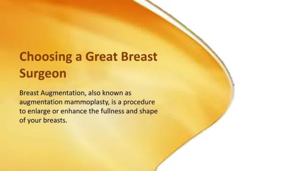 Choosing a Great Breast Surgeon