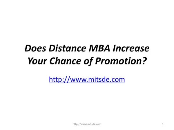 Does distance mba increase your chance of promotion?