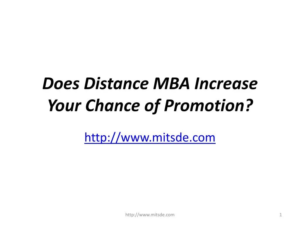does distance mba increase your chance of promotion