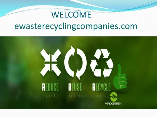 e waste recycling companies in noida