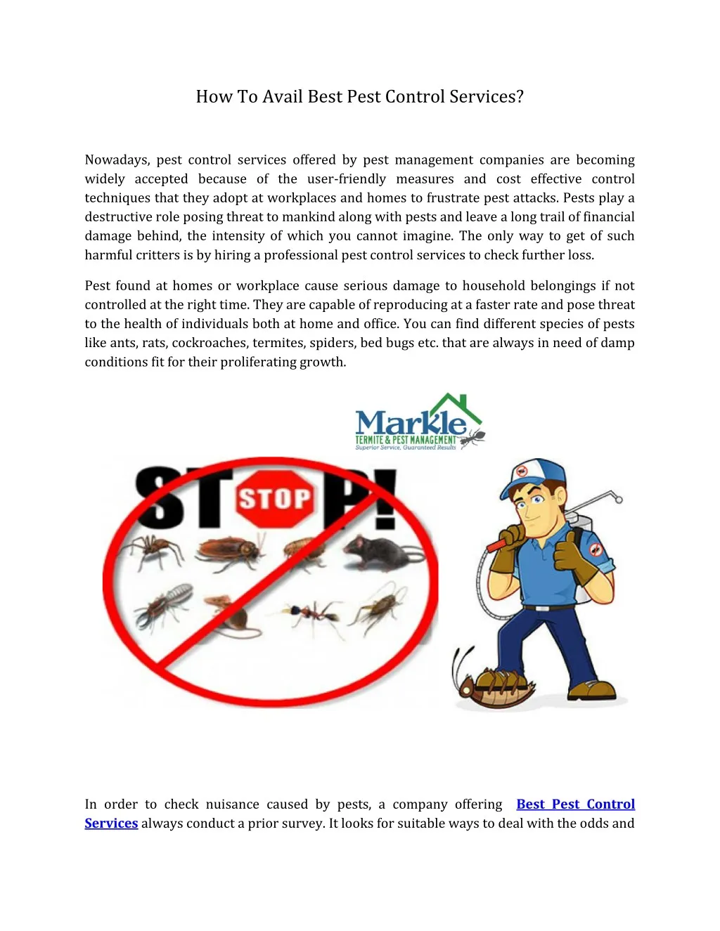 how to avail best pest control services