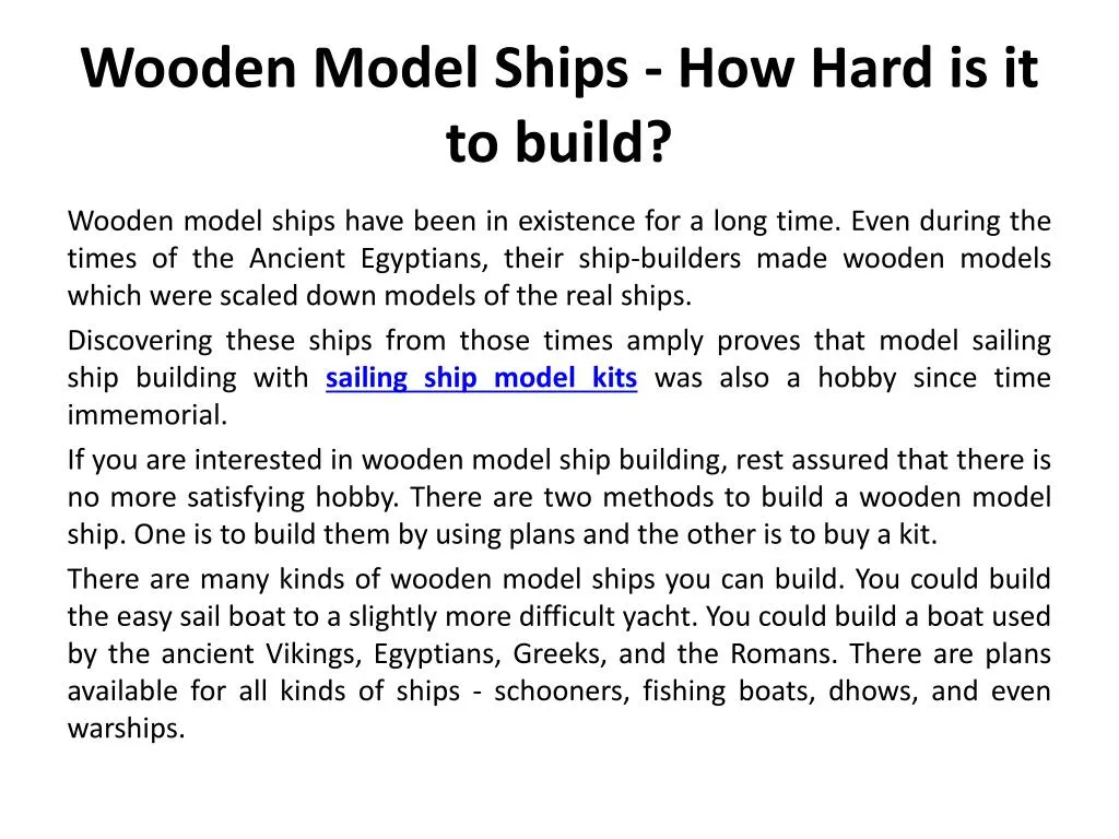 wooden model ships how hard is it to build