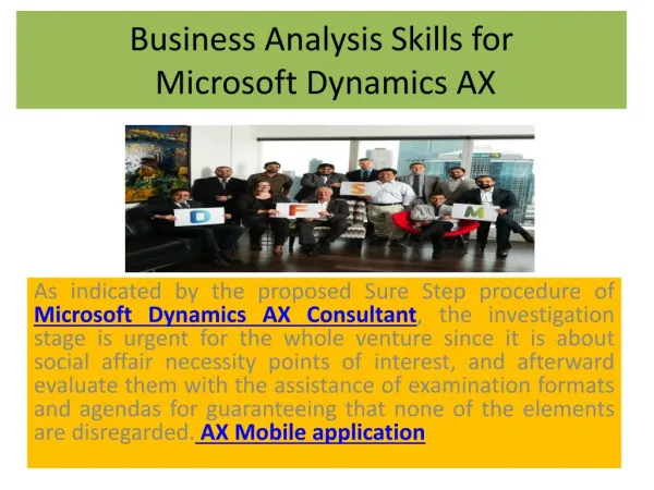 Microsoft Dynamics AX Consultant, Microsoft Dynamics AX 2012 Implementation Planning,Microsoft Dynamics 365 Overview,M