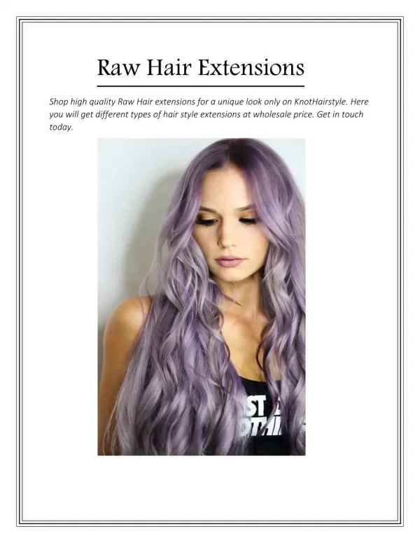 Raw Hair Extensions - Knothairstyle