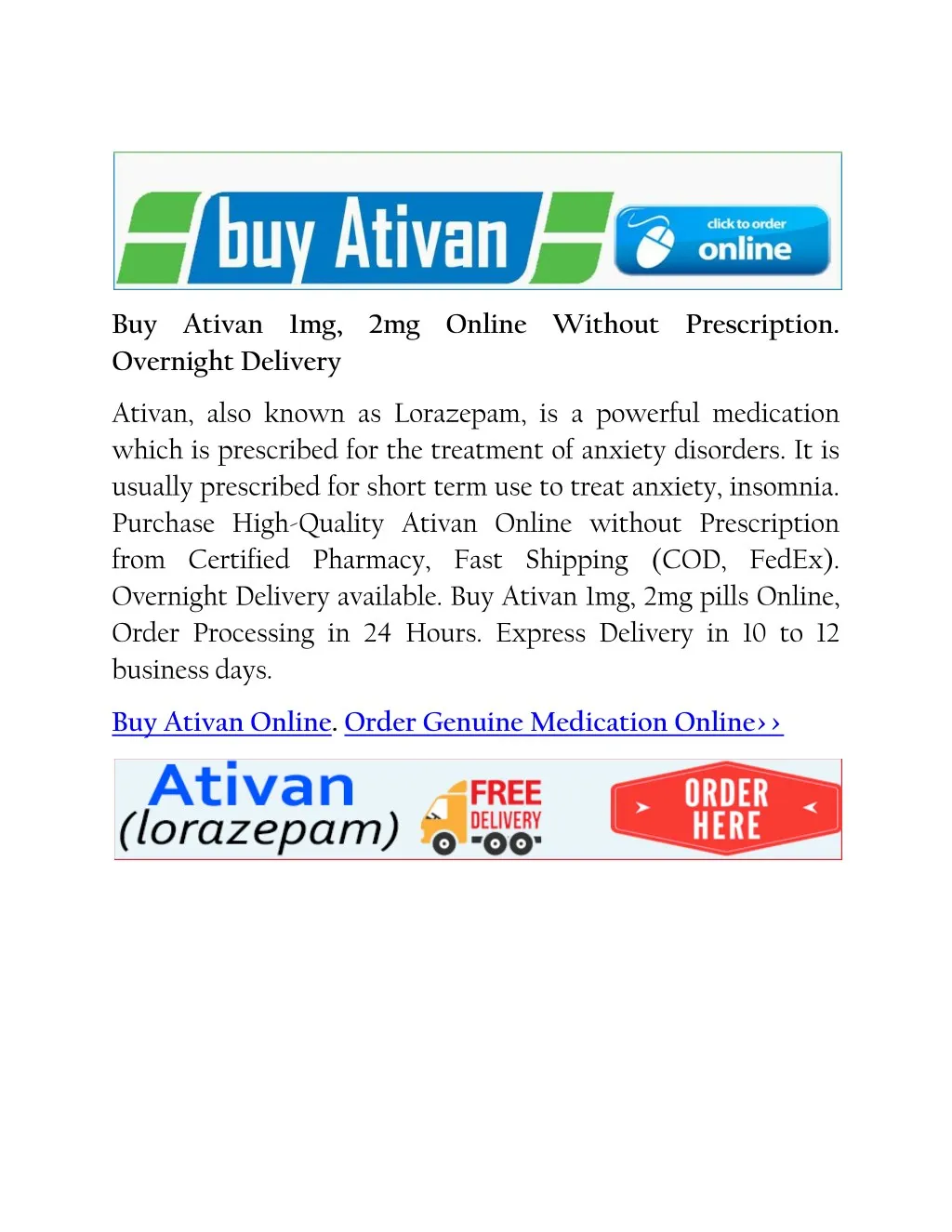 buy ativan 1mg 2mg online without prescription