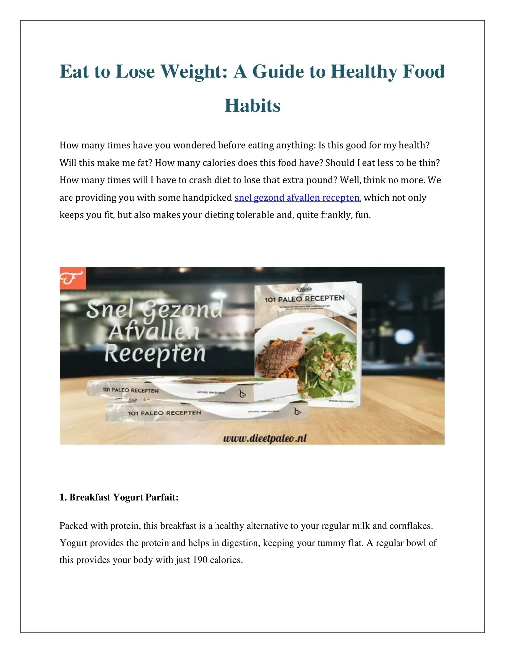 eat to lose weight a guide to healthy food