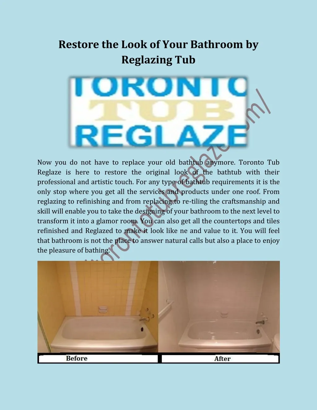 restore the look of your bathroom by reglazing tub