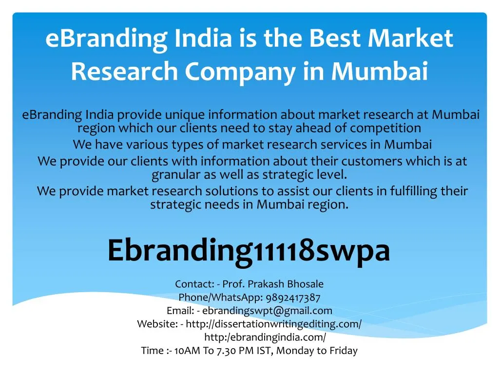 ebranding india is the best market research company in mumbai