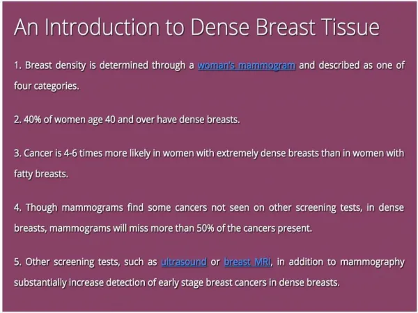 3D Mammography | Dense Breast Info Inc