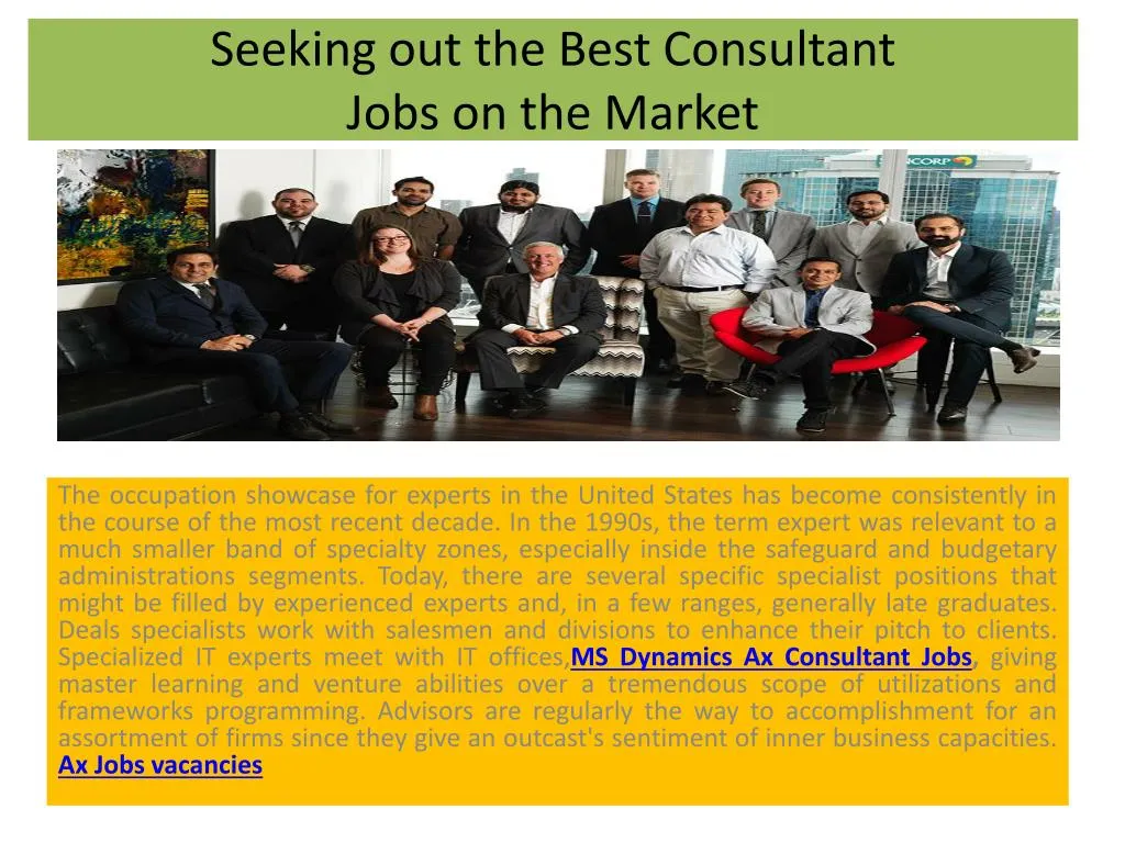 seeking out the best consultant jobs on the market