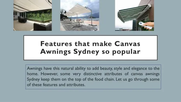 Features That Make Canvas Awnings Sydney So Popular