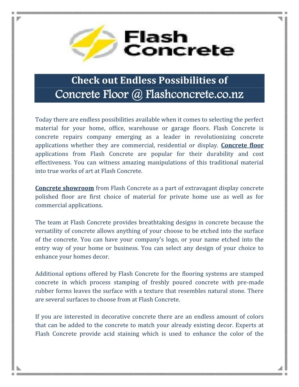 check out endless possibilities of concrete floor