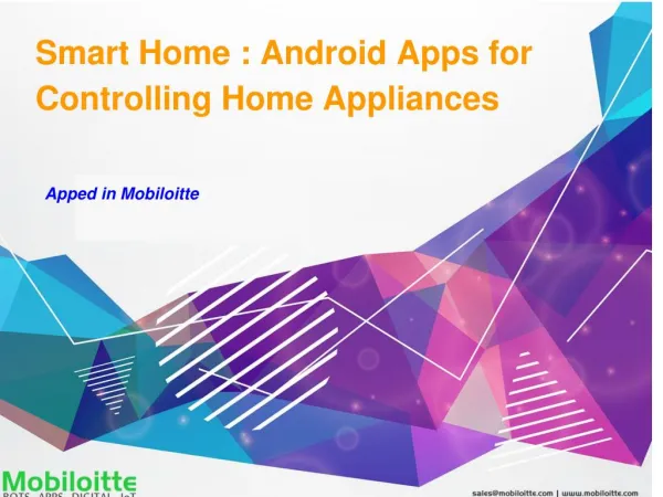 Smart Home : Android Apps for Controlling Home Appliances