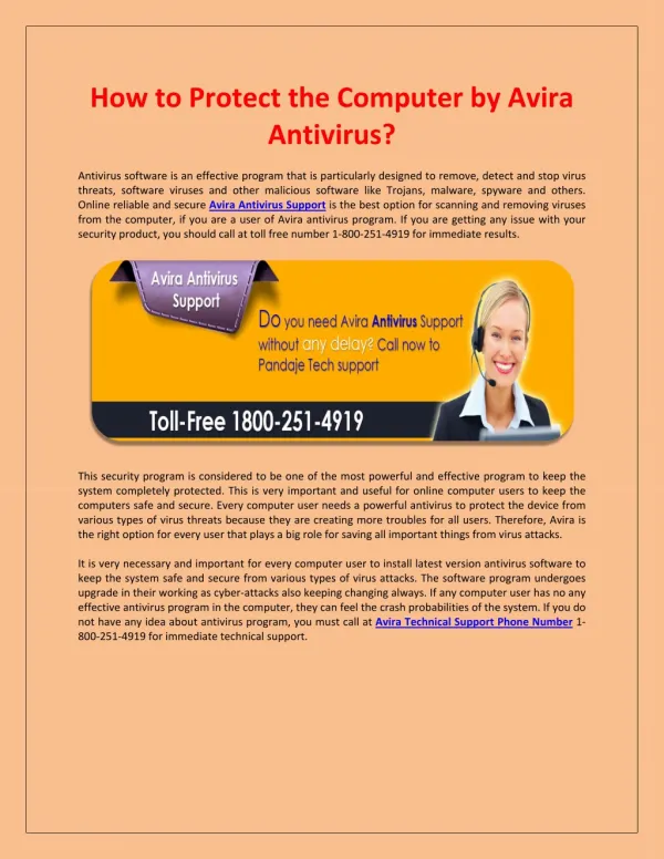 How to Protect the Computer by Avira Antivirus?