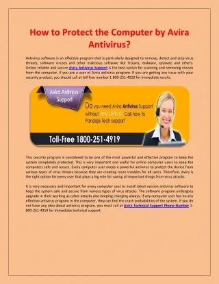 How to Protect the Computer by Avira Antivirus?