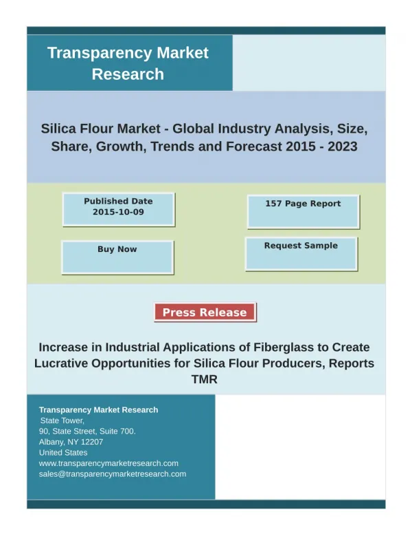 Silica Flour Market: Analysis by Global Segments, Size, Trends and Forecast to 2023