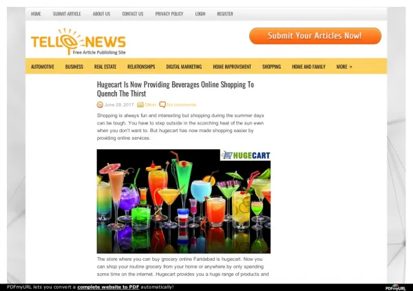 Hugecart is now providing beverages online shopping to quench the thirst