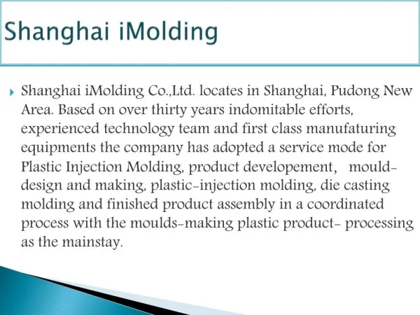 Shanghai iMolding | 1-407-9822797