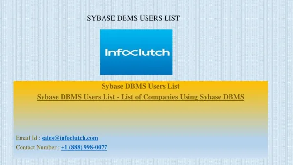 Sybase DBMS users list