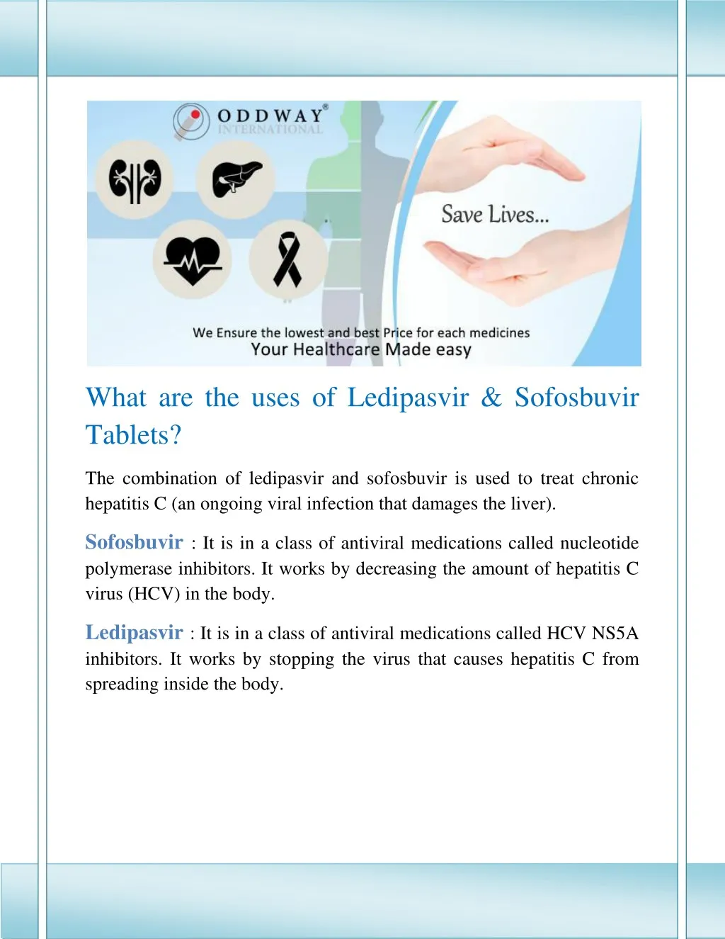 what are the uses of ledipasvir sofosbuvir tablets