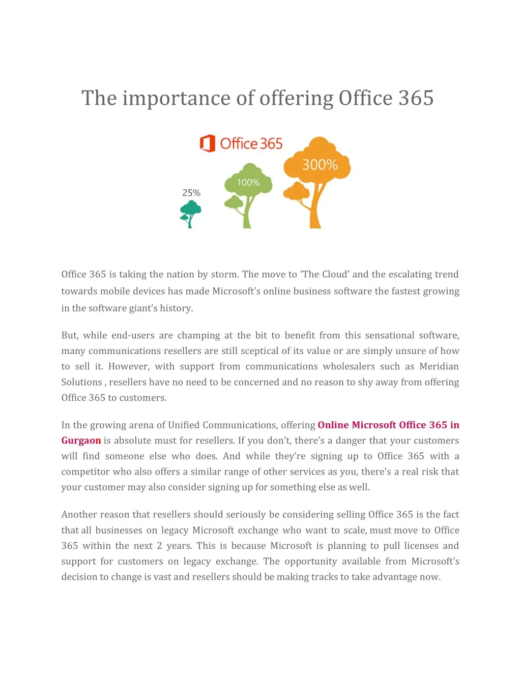 the importance of offering office 365