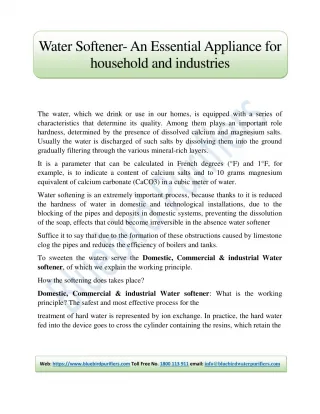 Water Softener- An Essential Appliance for household and industries - slide 1