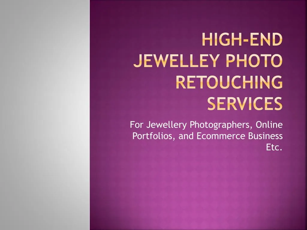 high end jewelley photo retouching services