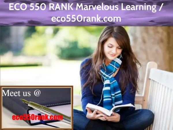 ECO 550 RANK Marvelous Learning / eco550rank.com
