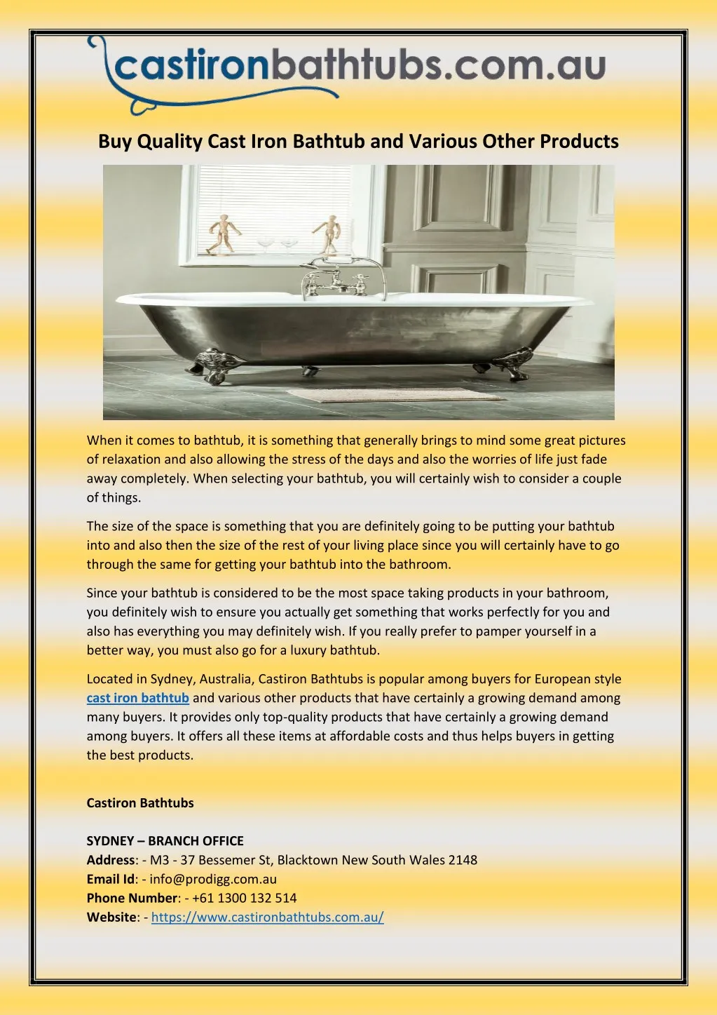 buy quality cast iron bathtub and various other