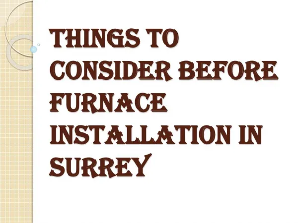 Important Factors in Furnace Installation Process