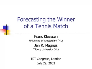 Forecasting the Winner of a Tennis Match
