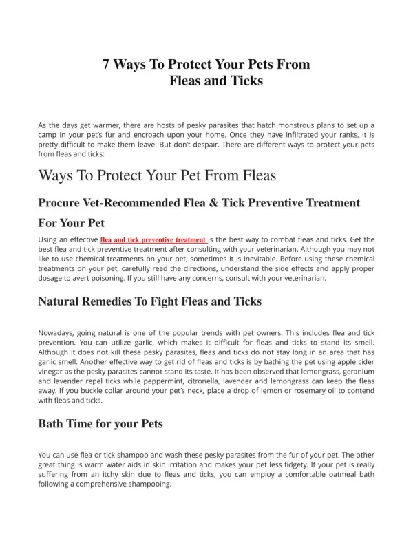 7 Ways To Protect Your Pets From Fleas and Ticks